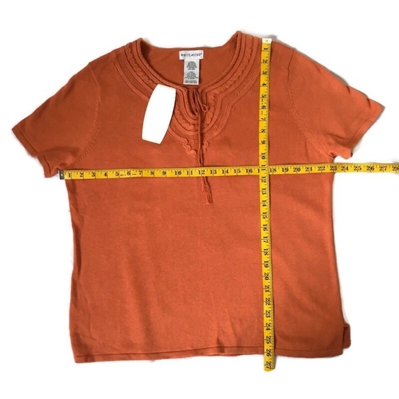 White Stage NEW Apricot Peach Knit Top XL - Picture 4 of 7